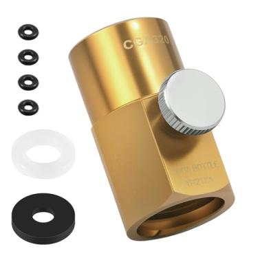 Imagem de Conector de refis de adaptador de CO2 para garrafa de refrigerante, adaptador de refil de CO2 de latão, conector de tanque de CO2 CGA320 para TR21-4 à prova de ferrugem para máquina de refrigerante,
