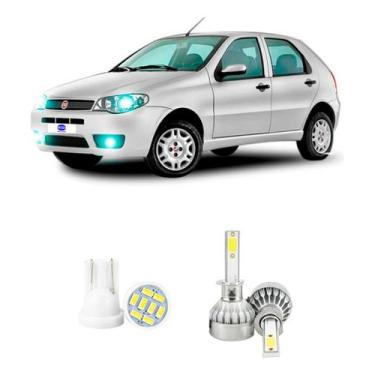 Imagem de Lampada Led Farol Alto Fiat Palio G3 2004 A 2014 20000lm - V10, Branco