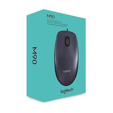 Imagem de Mouse Óptico Logitech M90 Conexão USB Com Fio Grande Resistente 1 Unid