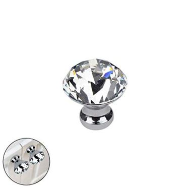 Imagem de Puxador de porta de armário de guarda-roupa de diamante de cristal moderno, armário de sapatos de banheiro armário de vinho puxadores redondos de gaveta de furo único, puxador de cozinha de móveis,