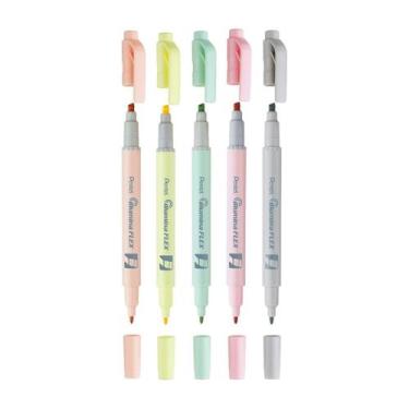 Imagem de Kit Com 5 Marca Texto Illumina Flex Pentel