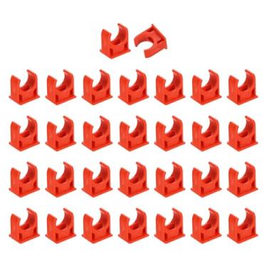 Imagem de uxcell 30 peças de grampos de tubo de água de PVC, fivelas de mangueira de tubulação em forma de U, suporte de tubo de irrigação para diâmetro externo de 16 mm para bandejas de TV, tubulação, tubo de