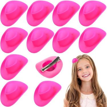 Imagem de Generic 12 Peças Mini Grampos De Cabelo Estilo Cowboy E Cowgirl, Clipes Plástico Fofos Para Decoração, Brinquedos Vestir Brincar Casinha (Rosa Choque)