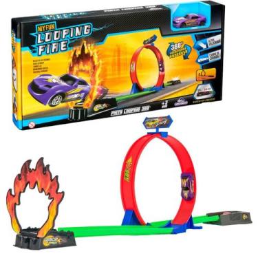 Imagem de Pista Corrida 106cm Looping 360 + 1 lançador Tipo Hotwhells - Adijomar