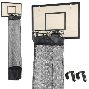 Imagem de Cesto de lavanderia de madeira para basquete, cesta de basquete com zíper para quarto de crianças, dormitórios, banheiro, armazenamento e organização para economizar espaço - branco (branco)