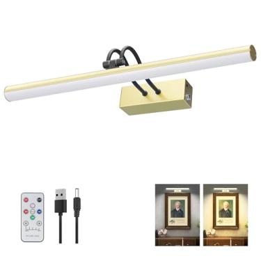 Imagem de RAIFOOLLY Luz De Imagem, Luzes De Arte Operadas Por Bateria De 16 Pol. Para Pinturas, Luz De Exibição De Controle Remoto Com Temporizador E Regulável Para Espelho De Destaque, Moldura, Retrato, Alvo