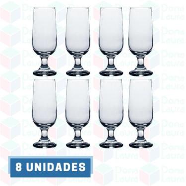 Imagem de 8UNI Taça de Vidro 300ML Chopp Cerveja Drinks Chic Elegante - NADIR FI