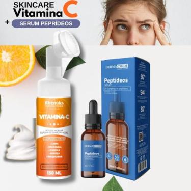 Imagem de Mousse Micelar Limpeza Facial Vitamina C Rhenuks 150ml e Sérum Peptíde