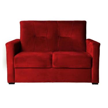 Imagem de Sofá Pequeno 2 Lugares 1,35 Porta Controle No Braço Alice Vermelho