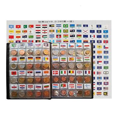 Imagem de Coin Collection Starter Kit 180 Countries Coins/100% Original Genuine/World Coin with Leather Collecting Album Taged by Country Name and Flags/Coin Holder Collection Storage Classic Gifts