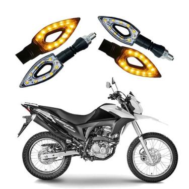 Imagem de Kit 4 Setas Esportivas de Led P01 Modelo Flecha vazado para Moto Honda