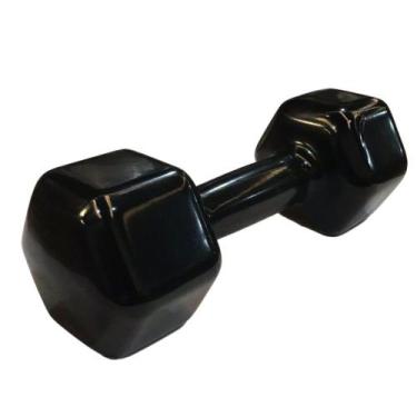 Imagem de Halter sextavado revestido preto 4kg rae fitness