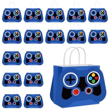 Imagem de Epakh 16 peças de sacos de lembrancinha de festa de videogame, controladores de jogos, papel reutilizável, sacolas de presente com alças para chá de bebê, tema de videogame, suprimentos de aniversário