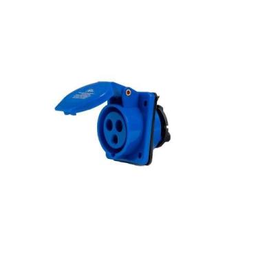 Imagem de Tomada Embutir Industrial 2p+t 16a 6h 220v Azul - ROHDINA