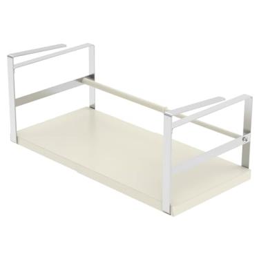 Imagem de Prateleira ajustável sob o armário, prateleira para pendurar embaixo do armário, cesta de armazenamento de metal embaixo da prateleira, cesta suspensa multifuncional para cozinha, despensa, armário