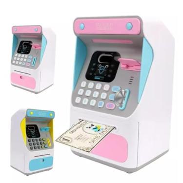 Imagem de Cofrinho Eletrônico Infantil com Desbloqueio Facial, Senha Digital, Mini Caixa ATM para Crianças