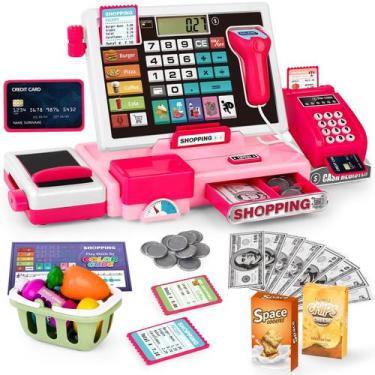 Imagem de Brinquedo para caixa registradora maysida Kids com calculadora, scanne