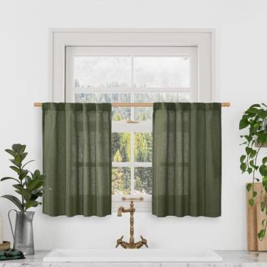 Imagem de Cortinas LAMIT Light Filtering Verde Oliva 86x91 cm 2 painéis