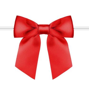 Imagem de Twist Tie Bows RainbowPana Christmas, pacote com 120 fitas de cetim ve