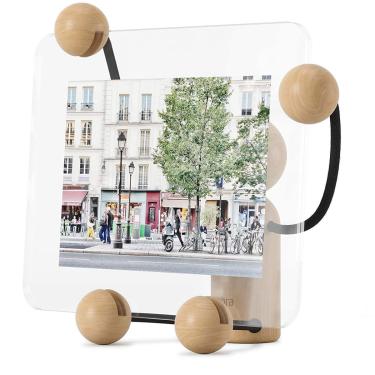 Imagem de Porta Retrato Woody Pequeno Preto Natural Umbra