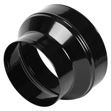 Imagem de Redutor de duto Kikerike 200mm a 150mm em aço galvanizado preto
