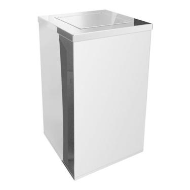 Imagem de Lixeira Quadrada Em Aço Inox Com Tampa Vai-Vem 50 Litros