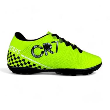 Imagem de Chuteira Infantil Society Futebol Menino Leve Macio CR (Verde-Limão, BR, Criança de 4 a 8 anos, Numérico, 31)