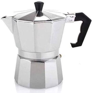 Imagem de Cafeteira Italiana 3 Xicaras Express Moka Chaleira Luxo Elegante Aluminio Manual