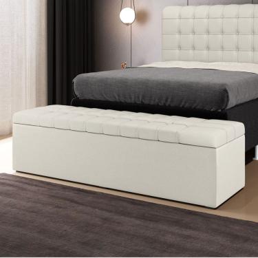 Imagem de Calçadeira Baú Alpha Para Cama de Casal King 195cm no Tecido Courino - Conforto e Elegância Aradecor