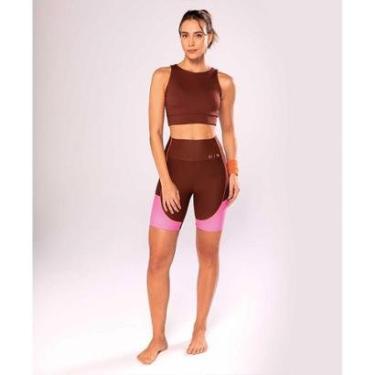 Imagem de Bermuda Alto giro Tn Attack Com Friso Lateral Marrom-Feminino
