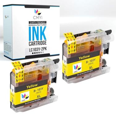 Imagem de CMYi LC103Y Cartucho de tinta de substituição amarelo para Brother DCP-J132W, J152W, J172W, J4110DW, J552DW, J752DW, MFC-J4510DW, J4610DW, J470DW, J4710DW, J475DW, J650DW, J6520DW, J6720 Impressora DW