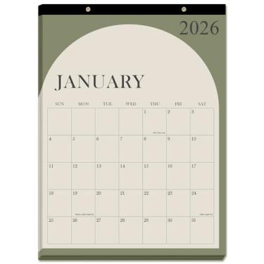 Imagem de Calendário de mesa 2026 - Calendário 2026-2027 de janeiro de 2026 a junho de 2027, calendário vertical de 18 meses com papel grosso para escritório, casa, organização escolar, 35,5 x 28 cm, ciano