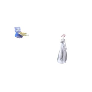 Imagem de Fenteer Bandeja de Estátua de Cerâmica de Resina de gato Moderna para Decoração de Casa, Mesa de Jantar, Armário, Prateleira, Joias, Lanches, Estatueta