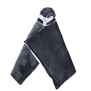 Imagem de Zerodis Cobertor Aquecido Vestível Cobertores Elétricos Cobertor Com Capuz 9 Níveis de Aquecimento de Flanela Aconchegante Portátil para Mamãe e Papai Aquecido Vestível Elétrico (Plugue UE)