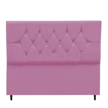 Imagem de Cabeceira Cama Box King 195 Cm Geovana Suede Rosa