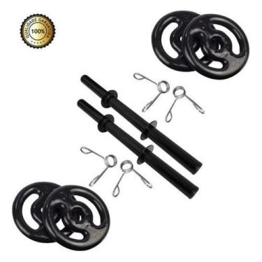 Imagem de Kit Par De Halter 40Cm Com 10Kg Anilhas Para Musculação - Infinity