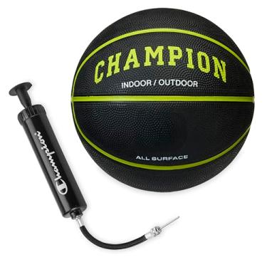 Imagem de Champion Basquete Downtown (69,8 cm, preto/prímula noturna) – Capa de borracha durável com canais profundos para melhor controle, bexiga butílica anti-explosão, inclui bomba de bola, para jogos