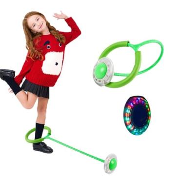 Imagem de Bola esportiva de salto no tornozelo, bola de pular iluminada, brinquedo de tornozelo para crianças Bop it Dia das Crianças Dia das Bruxas 5 cores (verde)