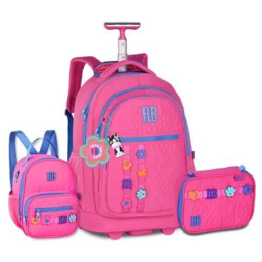 Imagem de Mochila Rodinhas com Lancheira Térmica e Estojo Rebecca Bonbon (Rosa)
