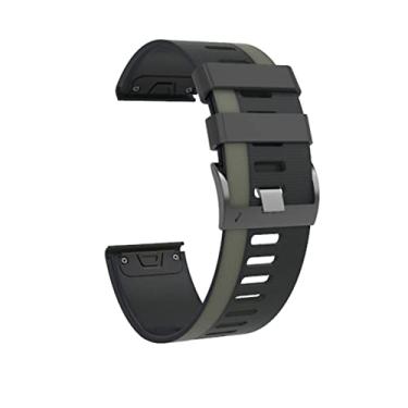 Imagem de FFHAO Pulseira de relógio de silicone esportiva para Garmin Fenix 7X 7 6X 6 Pro 5X 5 Plus 3 3HR 935 945 Easy Fit Quick Release 26 22mm Wirstbands (Cor: Preto Army, Tamanho: 22mmFenix 6 Pro)