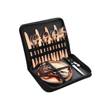 Imagem de para Camping - 20 Peças Premium de Grau Alimentar Resistente à Ferrugem Lavavajillas Cabo Confortável Forma Elegante Artesanato Exquisito