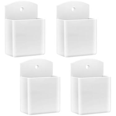 Imagem de DRQ Suporte adesivo de controle remoto de 4 peças, suporte de controle de TV, organizador de controle remoto de TV, suporte de caneta de parede, acessórios de mesa, armazenamento para casa, escritório