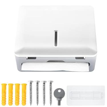 Imagem de Dispenser de Papel Toalha para Parede Comercial N-fold Multi-fold Tri-fold sem Toque com Trava ABS -proof Fácil Puxar Cozinha Banheiro Hotel Restaurante