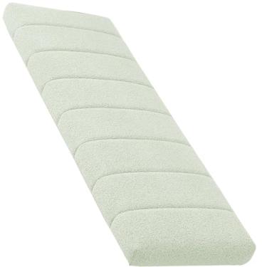 Imagem de Almofada de Banco Personalizada Durável Tufada Antiderrapante Moderna Decorativa para Móveis Internos/Externos e Assento de Janela(Branco,30x85cm 12x33in)