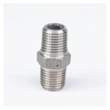 Imagem de 1/20.3 cm BSPT rosca macho sextavado união 304 conector de encaixe de tubulação inoxidável acoplador água óleo ar 143 PSI