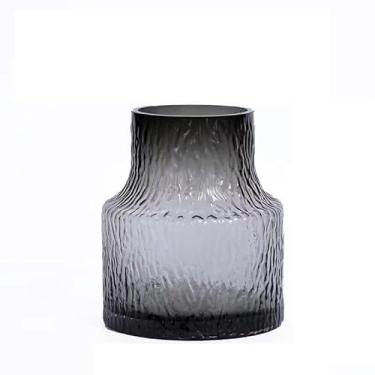 Imagem de Vaso de vidro transparente simples com flores frescas na água, vaso de flores decorativo, ornamentos de arranjos de flores de mesa (B)