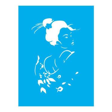 Imagem de Stencil Tamako Mulher Gueixa - 15X20Cm - Ref 8820