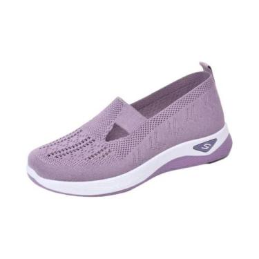 Imagem de  Sapatos femininos 2025 verão tênis casuais malha respirável sola gros