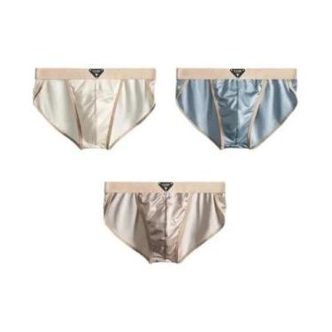 Imagem de Cuecas Masculinas De Seda Gelada Semelhante Ao Cetim, Verão, Suaves, R