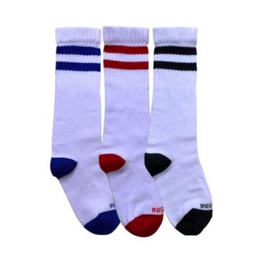 Imagem de Kit 3 Pares Meia Cano Longo 3/4 Cool Escola Órtese Cor:110Tamanho:25-2